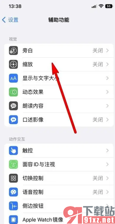 苹果手机14启用缩放功能的方法
