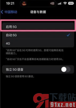 苹果14设置5g网络的方法