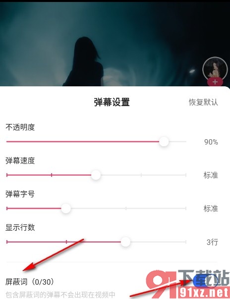快手手机版设置弹幕屏蔽词的方法