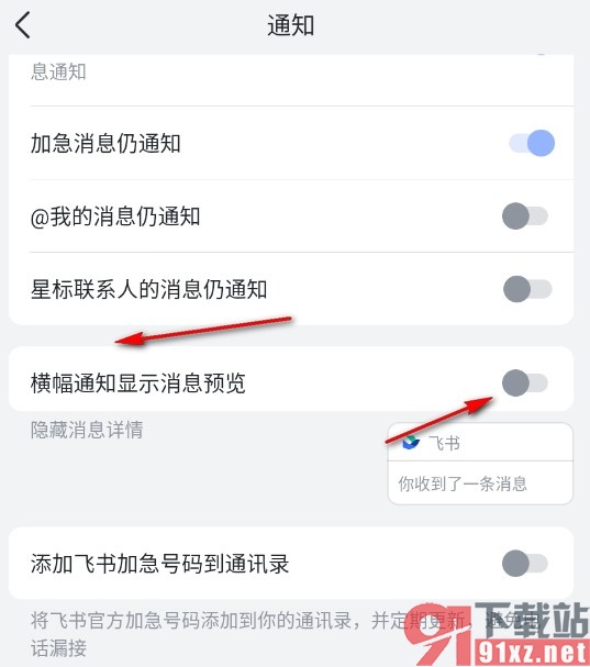 飞书手机版关闭消息预览功能的方法