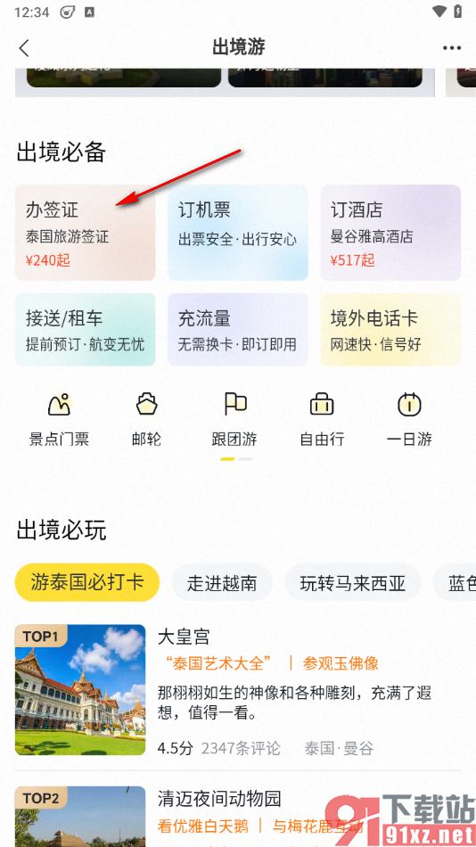 飞猪旅行app成功办理旅游签证的方法