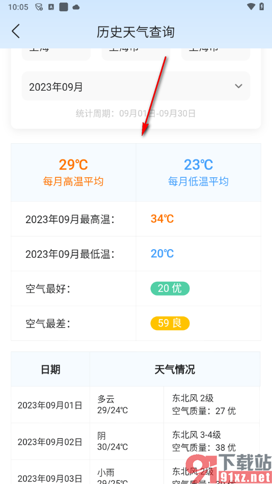 墨迹天气app查看历史天气的方法