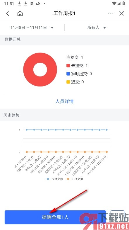 飞书手机版发布周报填写提醒的方法