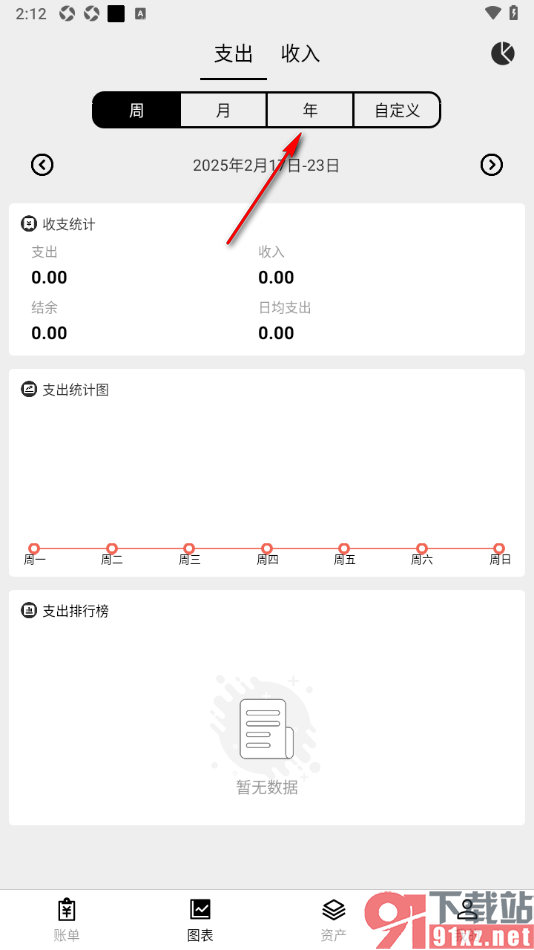 极简记账APP查看年度账单图表信息的方法