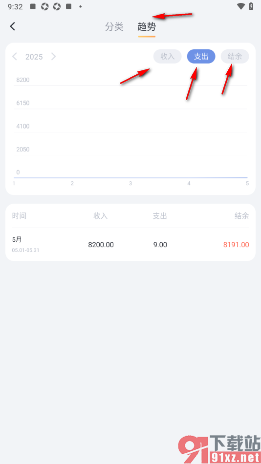 叨叨记账APP查看历史支出账单数据的方法
