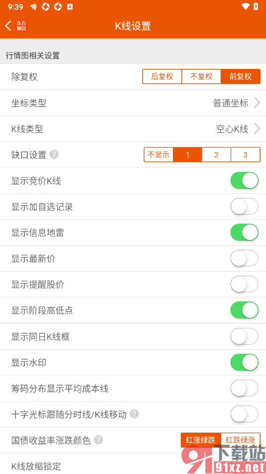 东方财富app设置显示竞价k线的方法