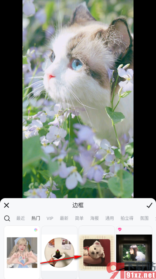 美图秀秀APP给图片添加好看的边框样式的方法