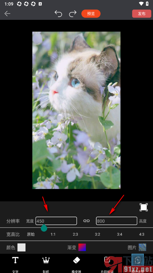 GIF豆豆APP更改gif动图分辨率大小的方法
