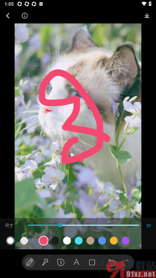 画加app设置在图片上进行涂抹标记的方法