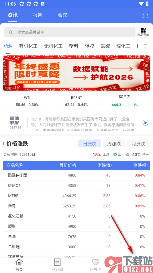 卓创资讯app设置不接收商品活动通知的方法